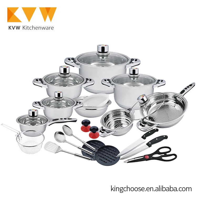 Factory Price 16pcs Stainless Steel Kitchen Queen Waterless Cookware