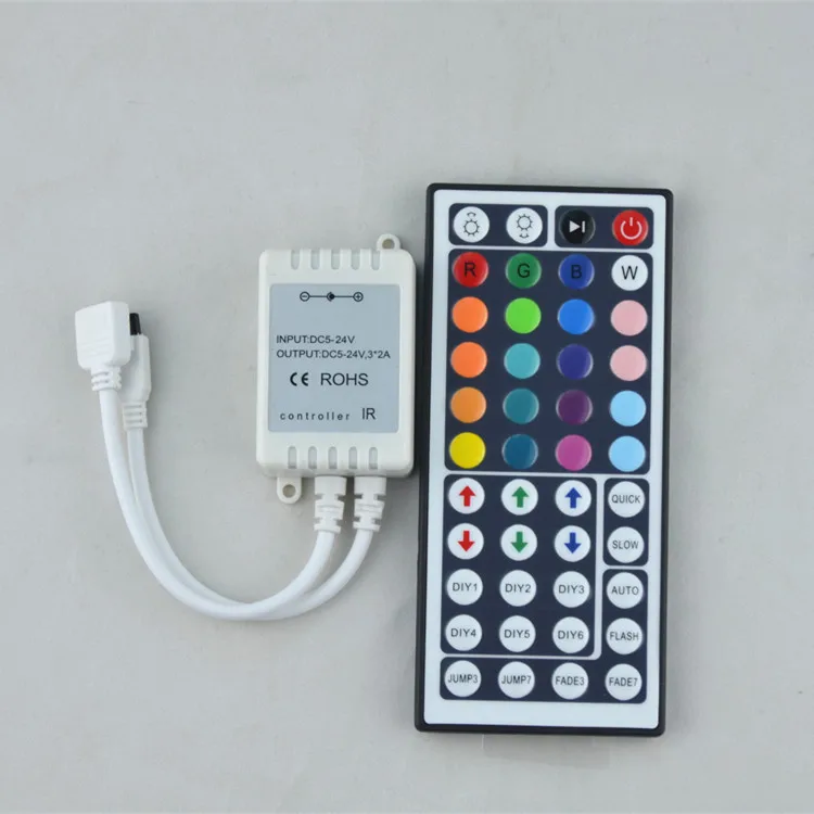 DC12V 24V 44Keys IR Remote LED RGB Controller for SMD 3528 5050 RGB LED Strip Lights