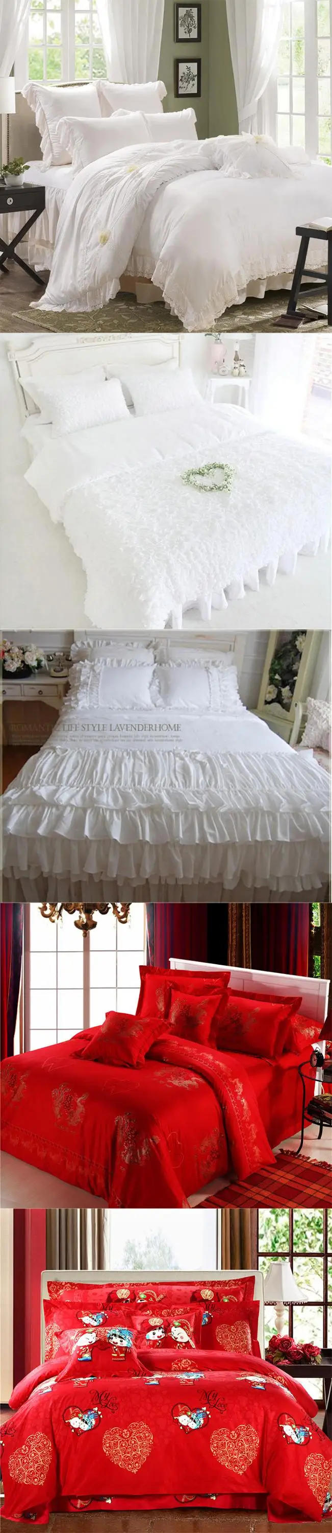 Luxury Soft 4PCS 100% Cotton Fabric Home Textile Bedding Sheets Set For Wedding