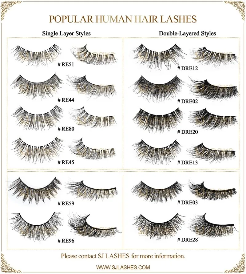 Wholesale Eye Lashes Natural Human Hair Eyelashes With Private Label Boxes  - Buy Human Hair Strip Eyelashes,100% Human Hair Made False Eyelash,Human  Hair Eyelash Extensions Product on 