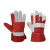 Double palm cow split leather working glove with CE EN388