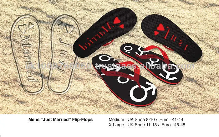 just married flip flops