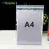 YTBagmart Custom Printed PE Zip Lock Bag Resealable A4 Document Packaging Zipper Bag