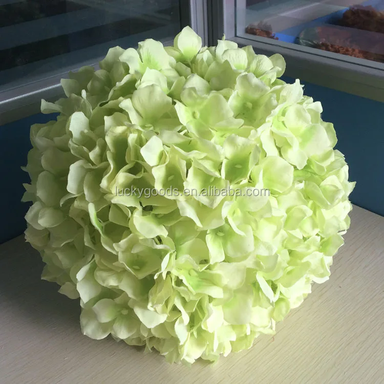 Light Green Hydrangea Artificial Silk Flower Kissing Ball For Sale