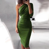 

Wholesale 2019 Summer New Listing One Shoulder Women Fashion Bodycon Dress Sexy