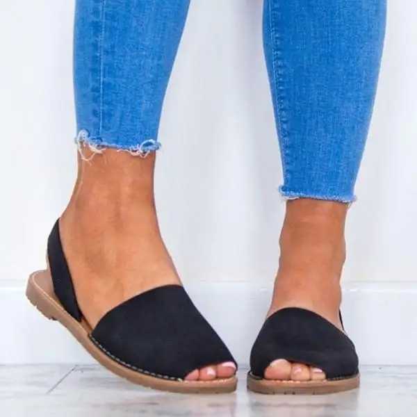 

Women Fashion Flat Sandals Fish Mouth Shoes Soft Bottom Large Size Ladies Sandals