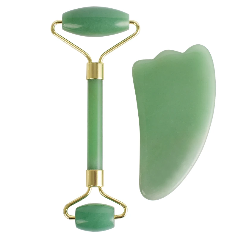 

Premium Quality Private Label Biological Foot Massager Original Anti-Aging Eye Facial 100% Donglin Jade Roller Gua Sha Kit, Donglin jade roller gua sha set