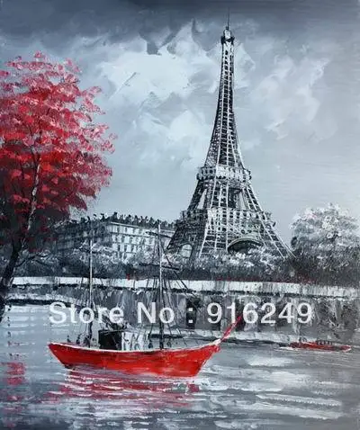 Oil Painting Paris Landscape Paris oil painting on Canvas