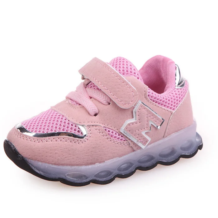 

Wholesale 2018 New boy lights casual shoes girl led mesh sports shoes