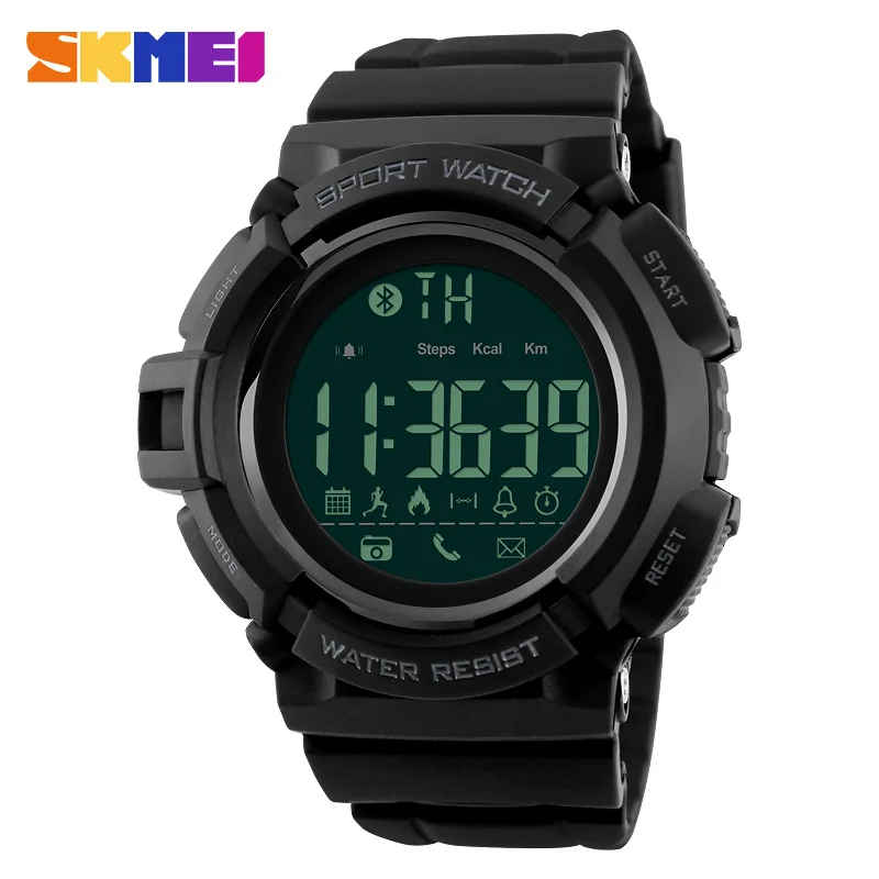 

SKMEI 1245 Men Digital Watch Sporty Bluetooth GPS Silicone Smart Sport Running Man Wristwatch, 3 colors for choose from