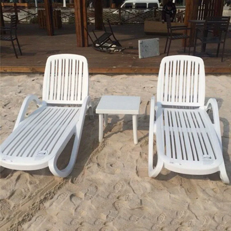 Wholesale Products Outdoor Plastic Chaise White Plastic Pool Lounge