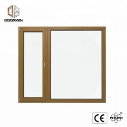 European style aluminum cladding wood double glass casement window
