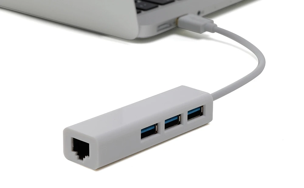 USB 3.0 to RJ45 Gigabit Ethernet Adapters with 3 USB 3.0 port hubs Compatible with 10/100/1000 Mbps networks
