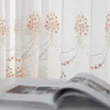 Yutong Flowers Sheer Curtain Embroidery Voile Sheer Curtains For Kitchen Cafe Window Treatment