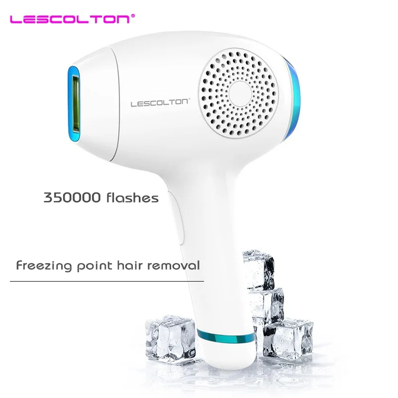 

Lescolton 2 in 1 IPL Depiladora Laser Hair Removal LCD Display Permanent Bikini Body Armpit Face Rechargeable Depilador, White