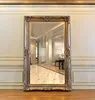 Antique Silver Full Length Accent Gold Leaf Resin Fitting Mirror