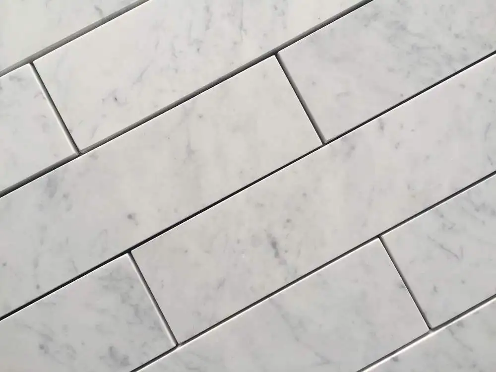 Honed 3 X12 White Italy Carrara Marble Price Tile Brick Mosaic