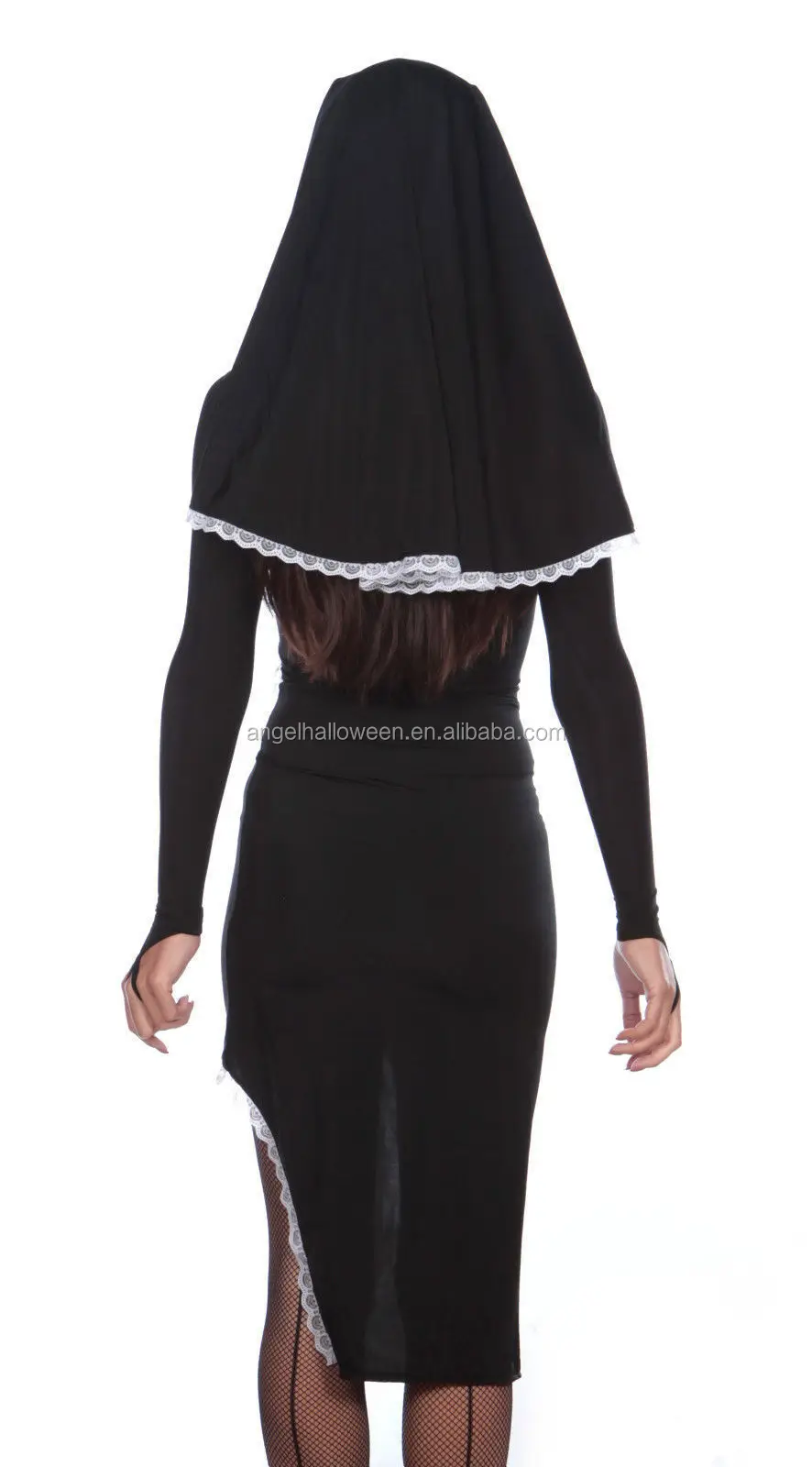 Naughty Adults Sexy Nun Costume Ladies Religious Vicars And Tarts Black