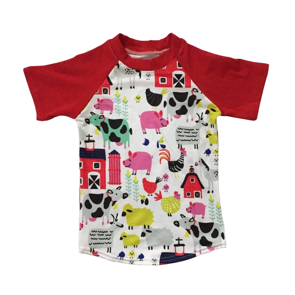 

Boy t shirt wholesale farm design summer short sleeve shirt, As picture