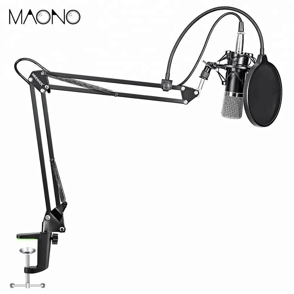 

Great Quality 120dB SPL podcasting studio microphone kit, Black;silver