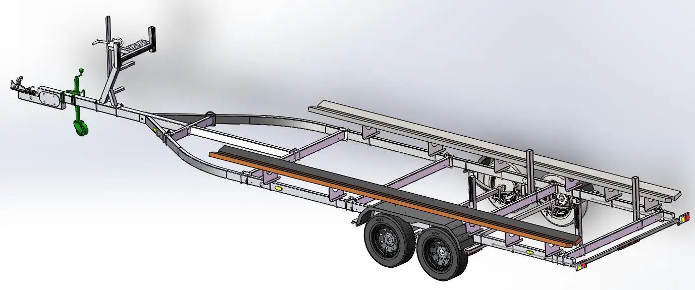 Kinocean Best Dual Axle 7 Leaf Spring Galvanized Boat Trailer For 23 ...