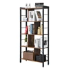 VASAGLE Furniture Industrial Vintage Wood Book shelf, 5-Tier Storage Rack, Floor Standing Bookcase in Living Room Office Study