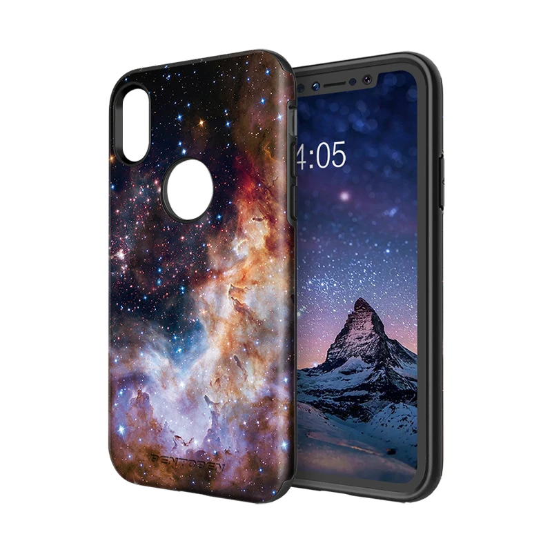 

2018 Hot sell BENTOBEN Nebula shockproof Protective cell phone cases slim Case for iPhone X, Nebula space universe pattern