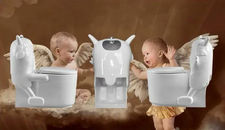 Modern colorful children sanitary wares ceramic kindergarten toilet
