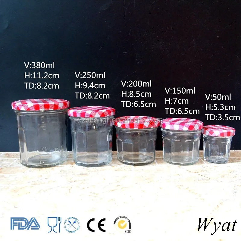 Cheap Empty Ribbed 50ml 200ml 400ml Glass Jelly Jam Jars With Lids
