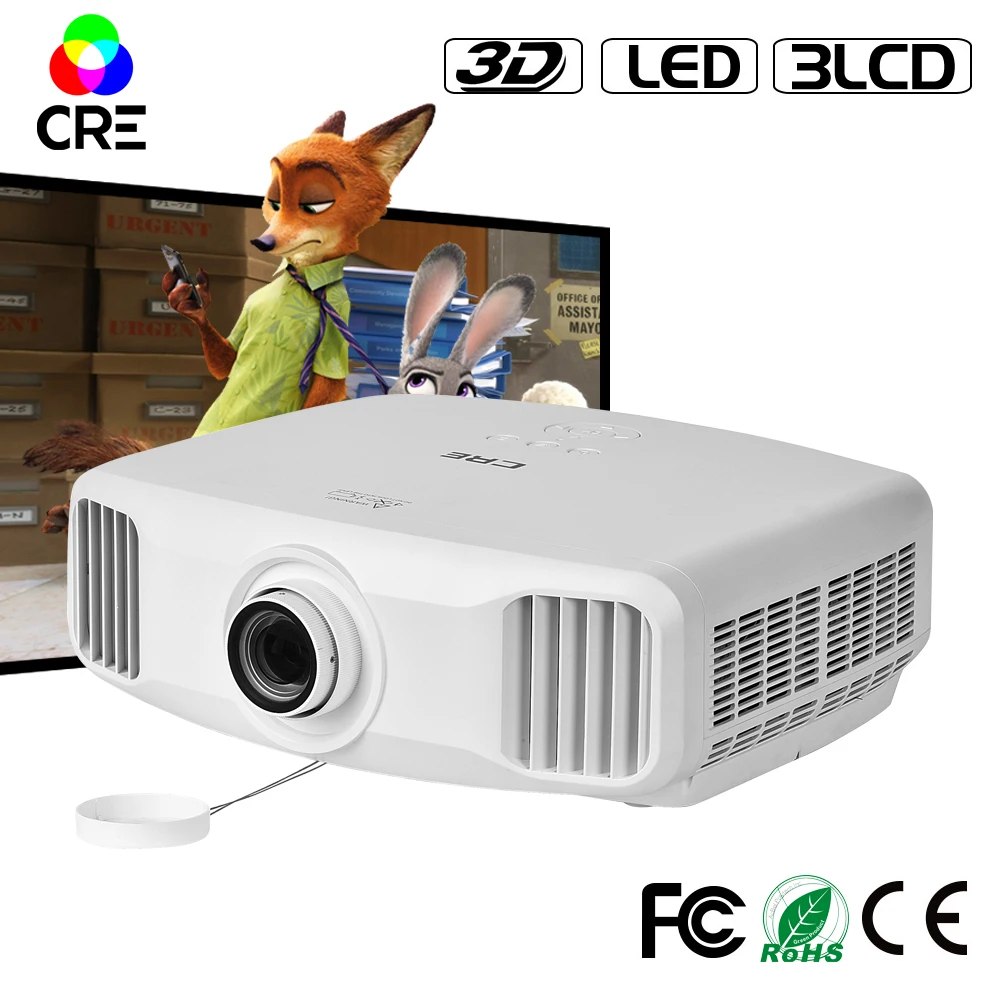 

CRE X8000 Full hd led projector home use 3300 lumens native 1920x1200 android projector