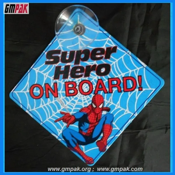 plastic suction cup car window sign for warning