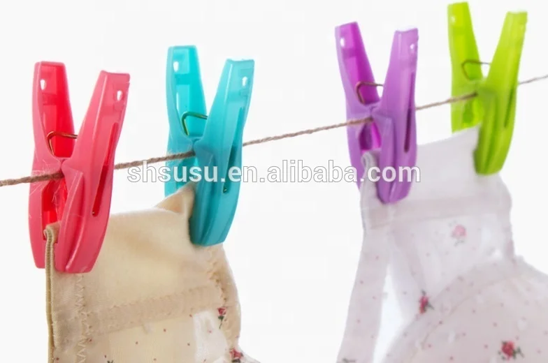 
20pcs, 24pcs, 30pcs in Basket Bag Plastic Clothespin Spring 