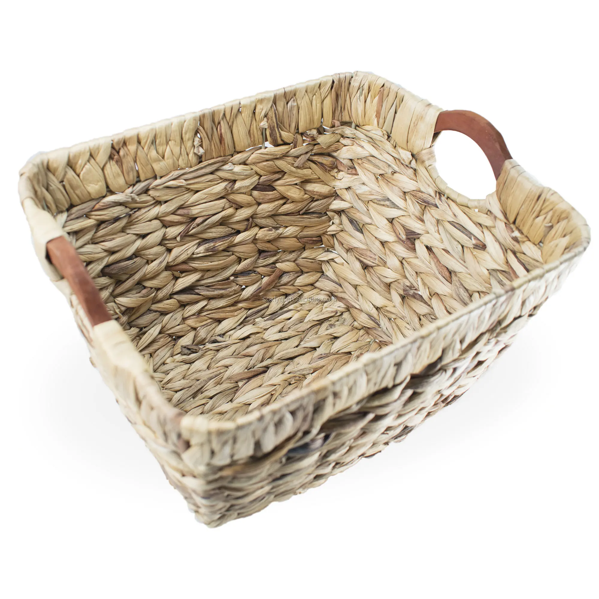 

Handmade Craft Popular Used Decorative Supermarket Fruit and Vegetable Basket Water Hyacinth Basket, Natural grass color