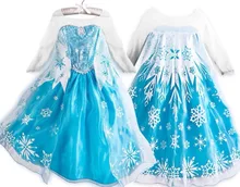 2015 elsa meninas Cosplay neve traje rainha princesa anna vestido crianças vestidos de festa fantasia vestido infantis Menina
