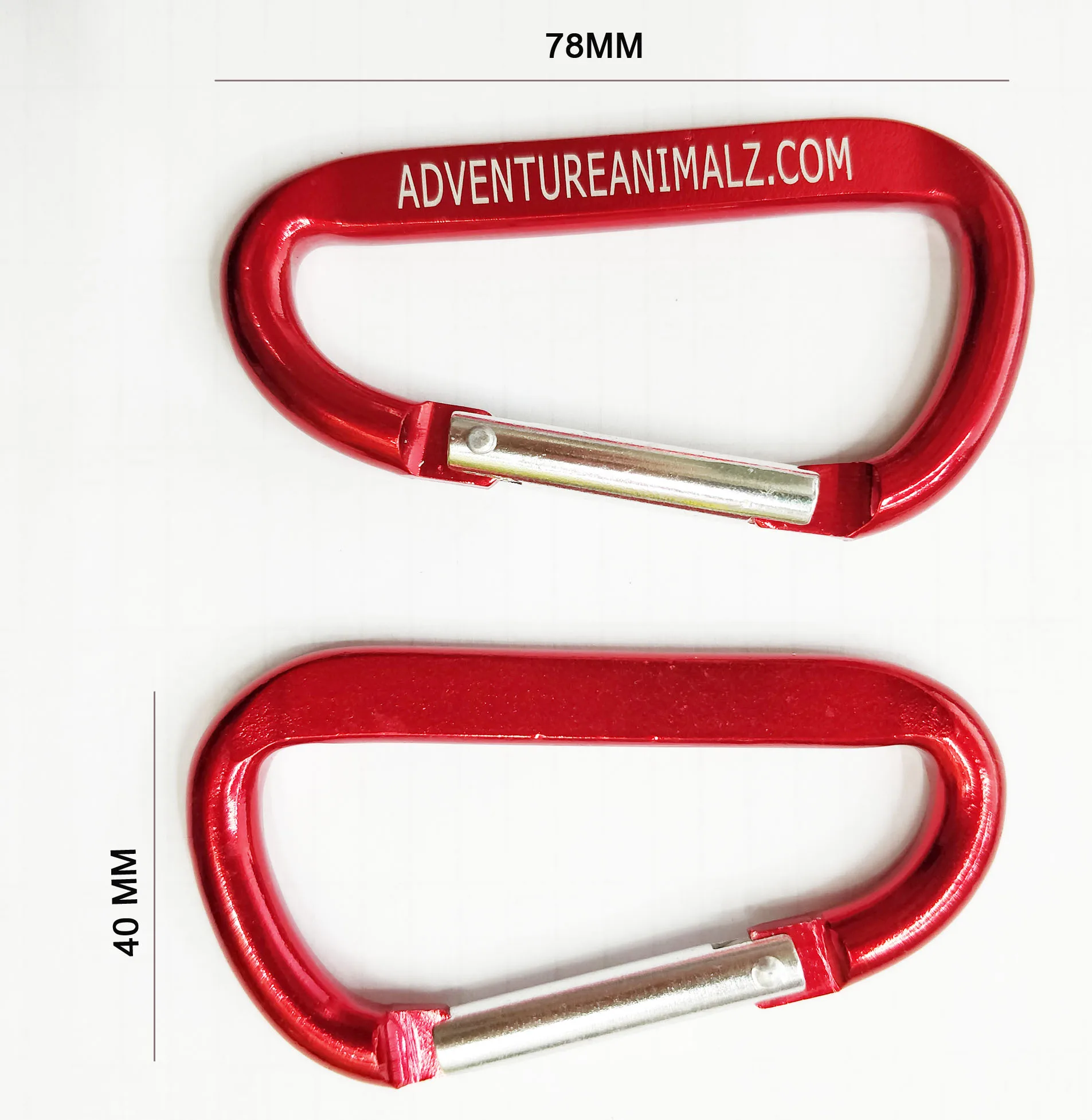 Custom Aluminum Dshaped Carabiner Keychain In Assorted Colors 78mm