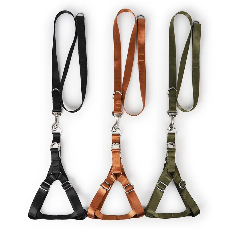 

Alloy Buckle Thick Nylon Durable Army Green Big Large Pet Dog Harness And Leashes, Green,brown,black