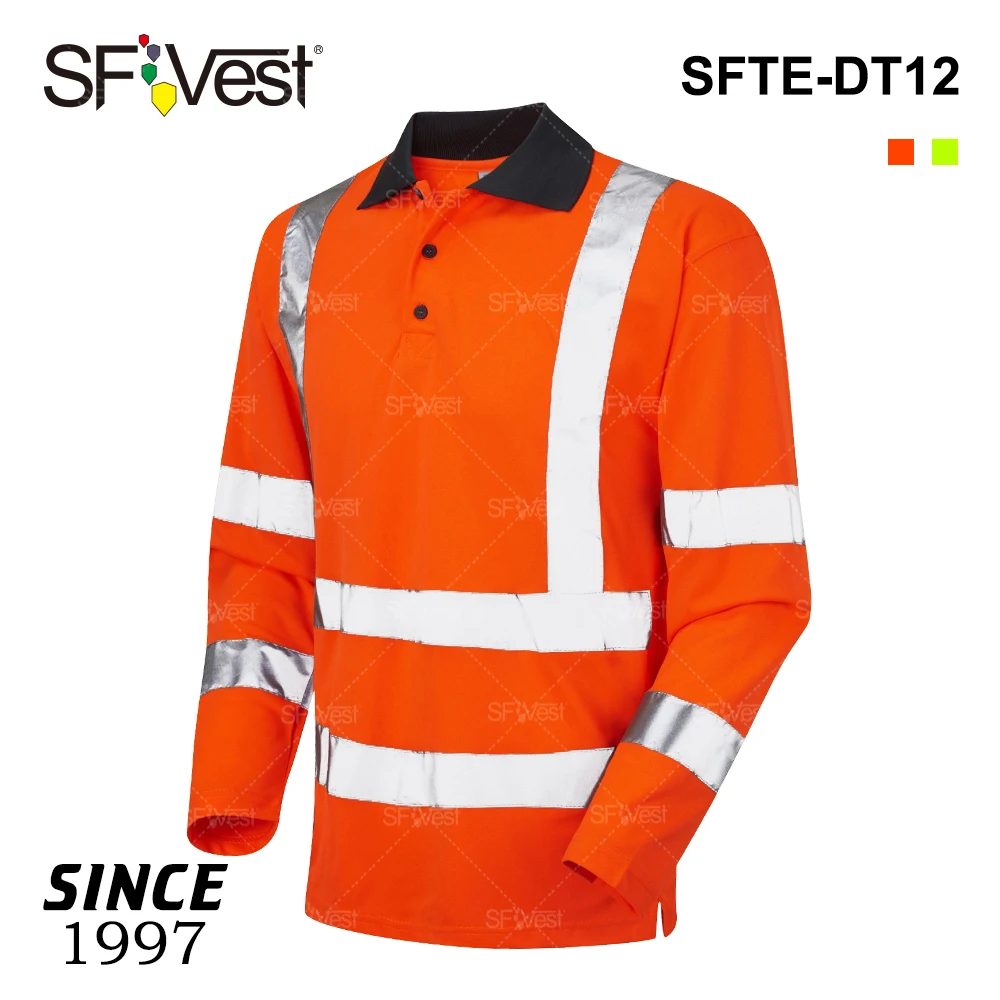 Custom Oem Microfiber Work Uniform Safety Workwear Fluorescent Orange