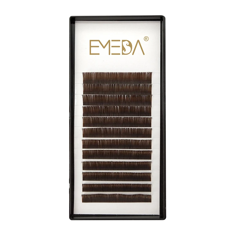 

Emeda Eyelash Extension Vendor Private Label Eyelash Korea PBT Soft And Comfortable Starble Curl Brown Color, Black