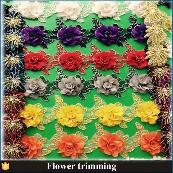 
Organza Fabric Type and Eco-Friendly Feature Shabby Chiffon flowers Rosette Trim 
