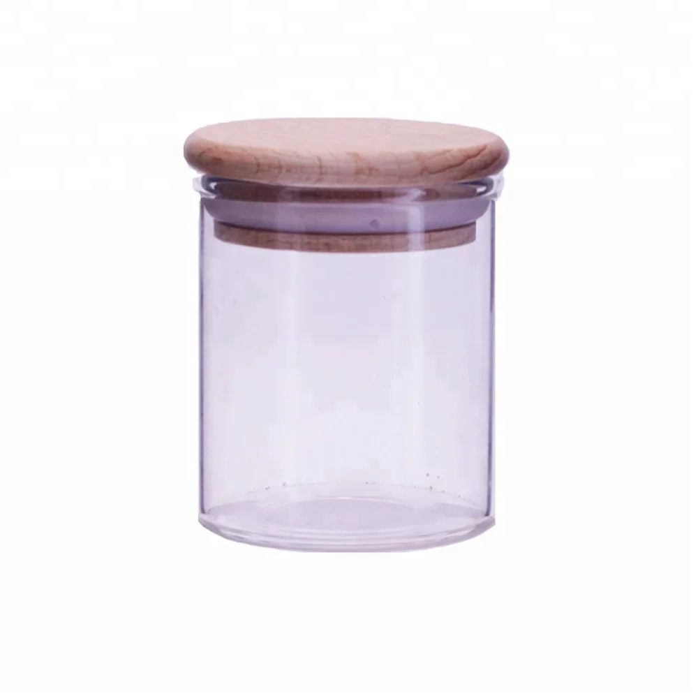 

250ml glass jar with bamboo airtight lid, Transparent