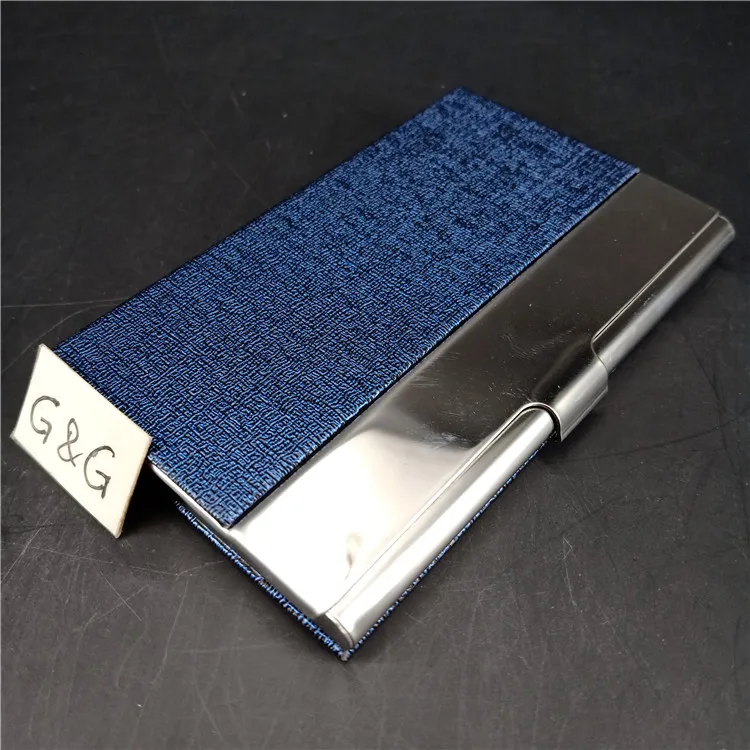 

High Quality Mini Pu Business Card Holder Case, Blue