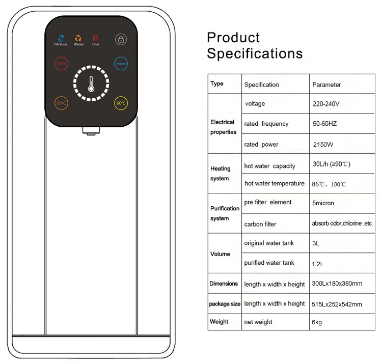 instant hot portable countertop water dispenser
