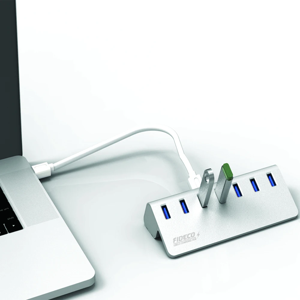 aluminum usb 3.0 7 ports usb hub with power adapter cable