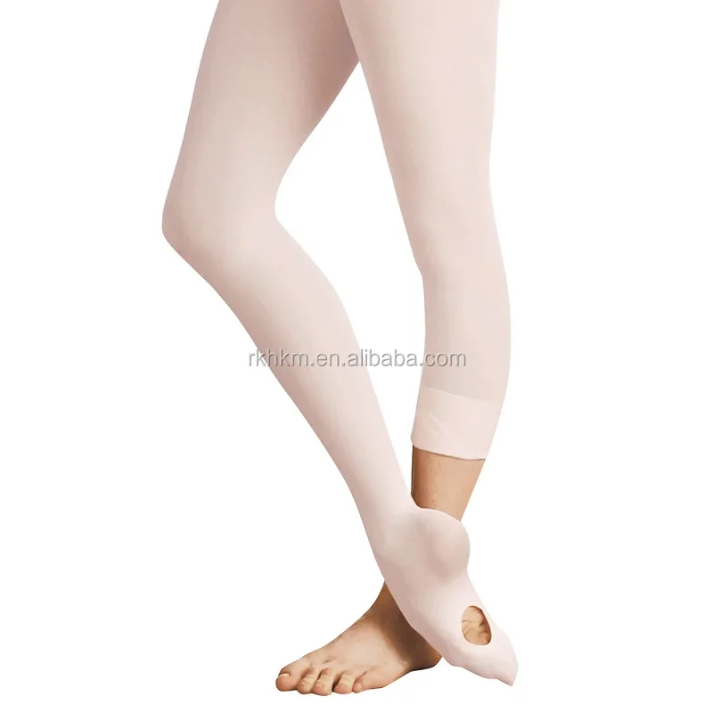 Bezioner convertible pink nylon dance tights for ballet