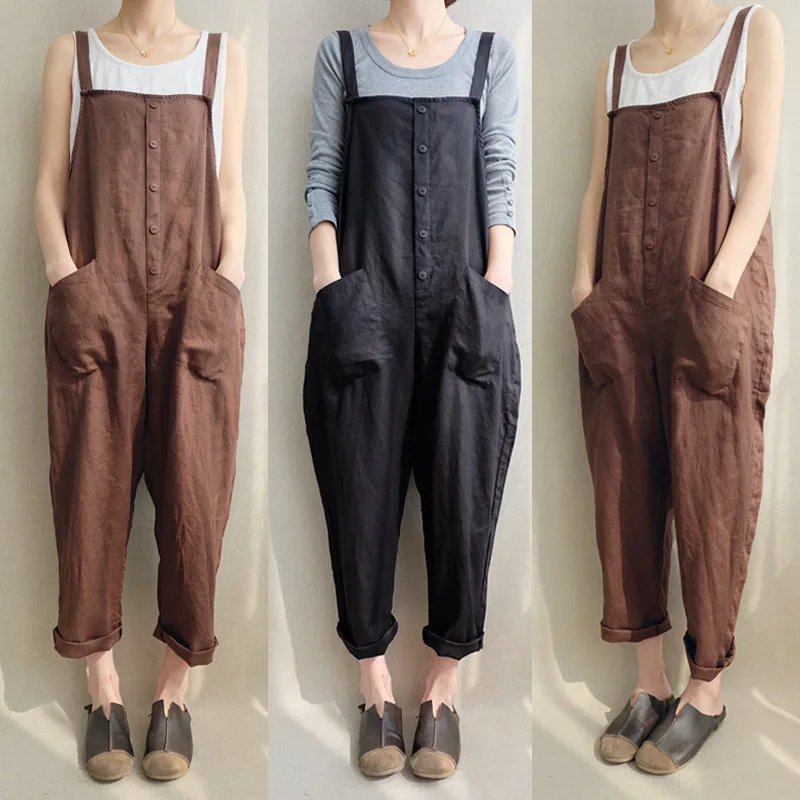 

or30019a Spring summer new model ladies cotton and linen pants women suspender trousers, Black;blue;coffee