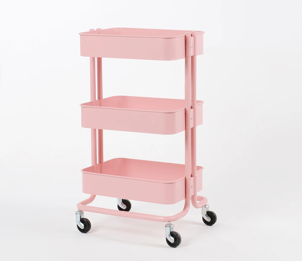 
3-Tier Hige Quality Hot Sale Modern Metal Storage Rack Kitchen Serving Trolley Cart Kitchen Furniture 