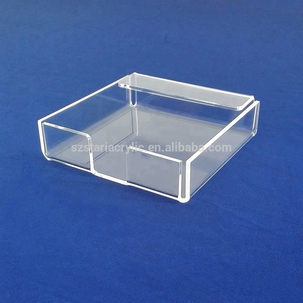 Acrylic Manufacture Square Transparent Acrylic Memo Pad Card Holder