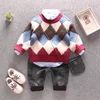 High Quality Kids Thick Warm Lingge Patterns Knitting Boys Sweaters