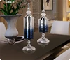 Home furniture accessories custom craft crackle glass flower vase with metal lid
