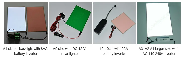 10*10cm small size high brightness blank el panel for advertisement